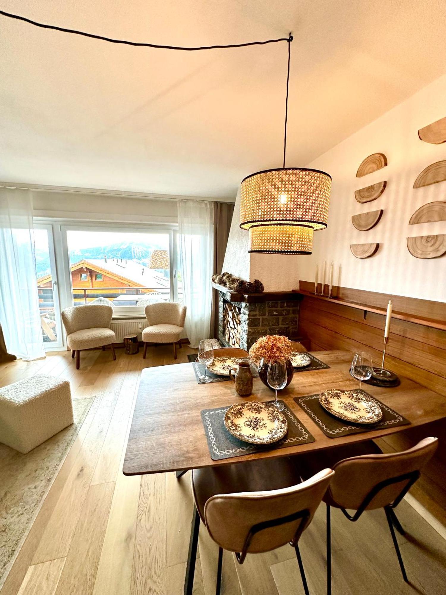 Window On Crans Montana, Appartement Avec Vue Sur Les Alpes Exterior photo